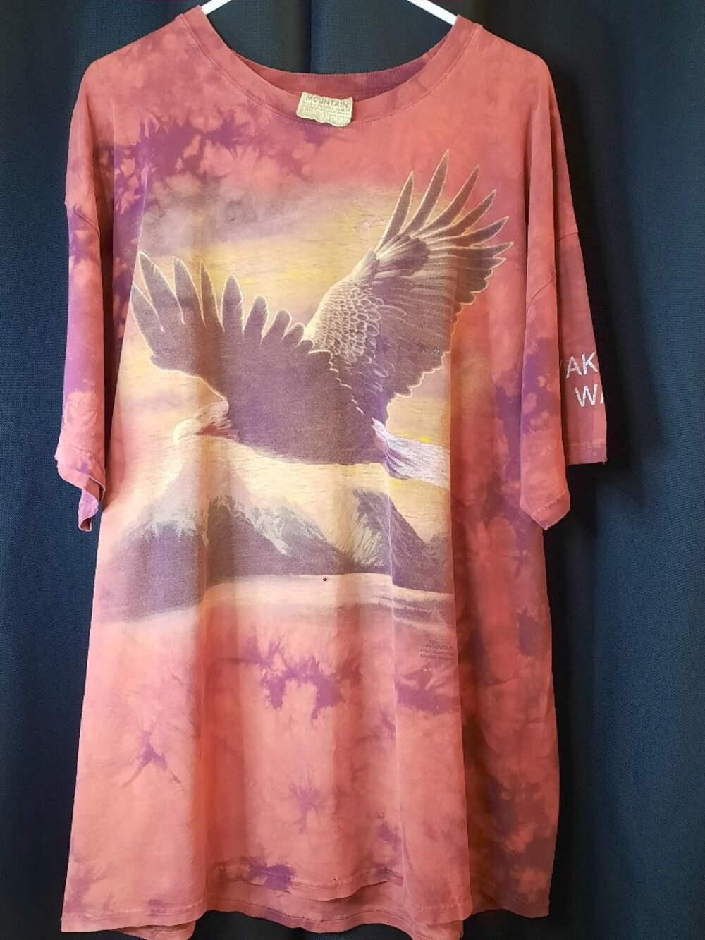 Vintage 2004 The Mountain Eagle T Shirt Mens XXL Leather Tag Tie Dye Graphic Tee